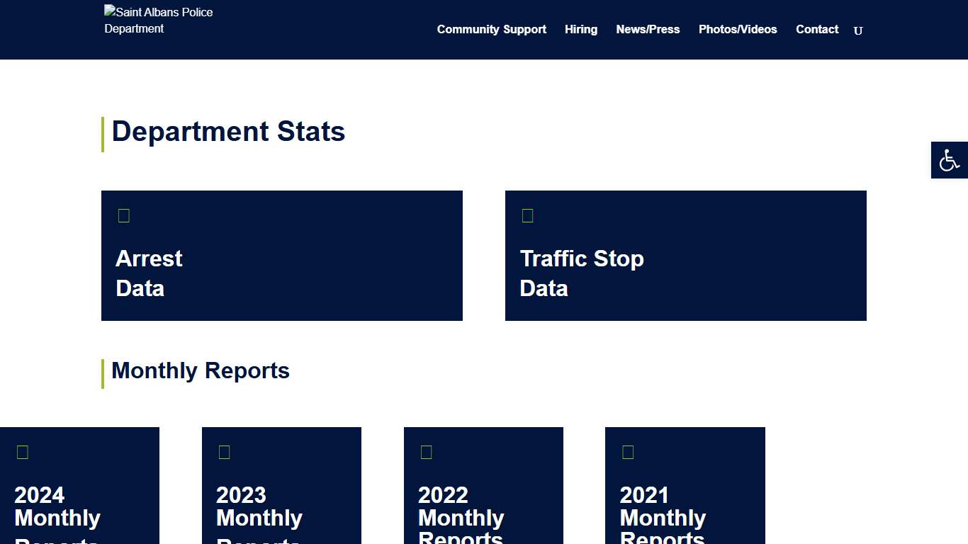 Department Stats | Saint Albans Police Department