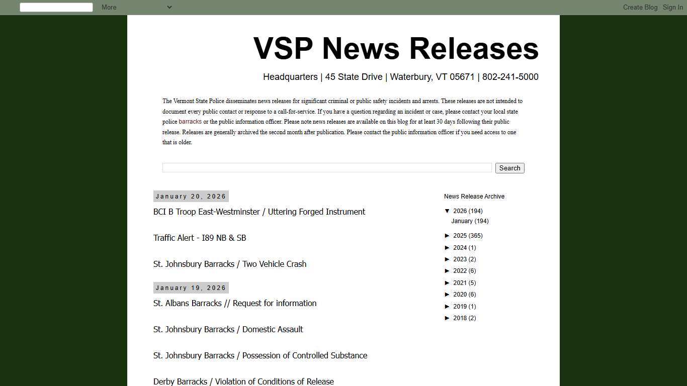 VSP News Releases